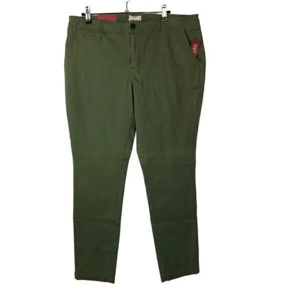 Merona Olive Green Modern Fit Stretch Skinny Leg Pants 14 - Picture 1 of 4